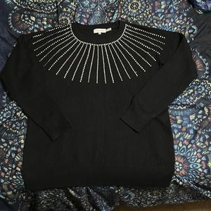 Calvin Klein Sparkling Black Sweater, Size Small petite